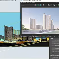Modern Tall Residential Buildings in Urban Area With Road And Cars Under Cloudy Sky