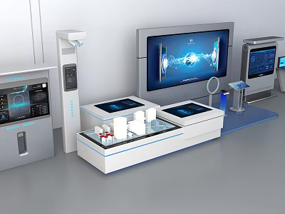 Smart Machine Control Console With Touch Screen Interface And Digital Data Display Monitor 3d model