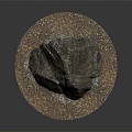 Natural Wood And Stone Decorative Element With Green Grass Around Circular Base
