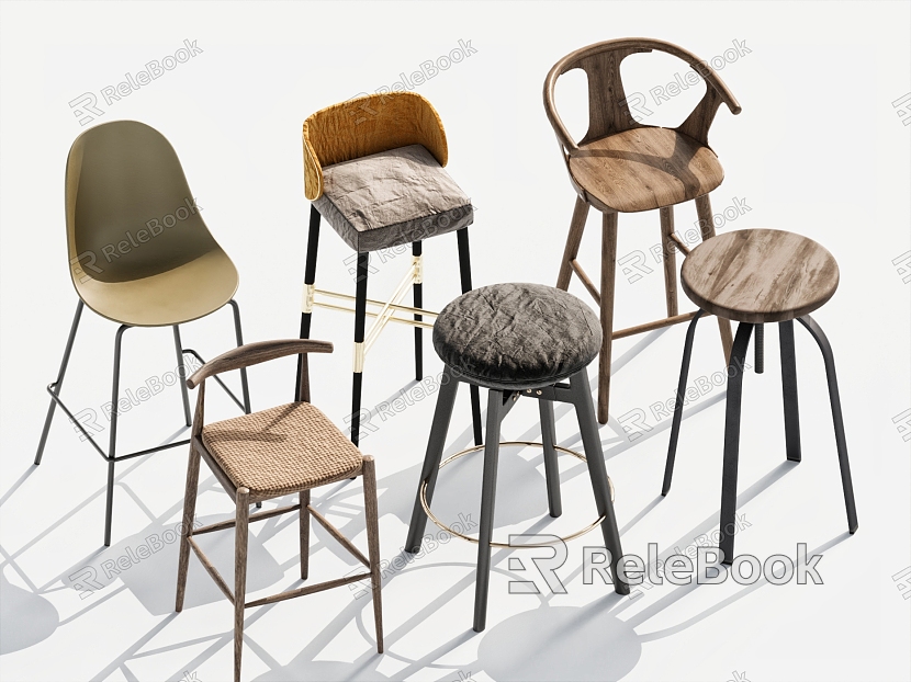 Modern Bar Chair Combination High Stool Bar Chair model