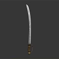 Traditional Warrior Sword With Brown Wrapped Handle And Creature Decorative Design 3d model