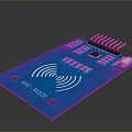 Blue RFID RC522 Circuit Board Module for Computer Electronic Components 3d model