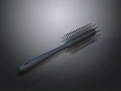Black Hair Brush With Dense Bristles And Ergonomic Handle For Daily Hair Care 3d model