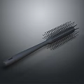Black Hair Brush With Dense Bristles And Ergonomic Handle For Daily Hair Care