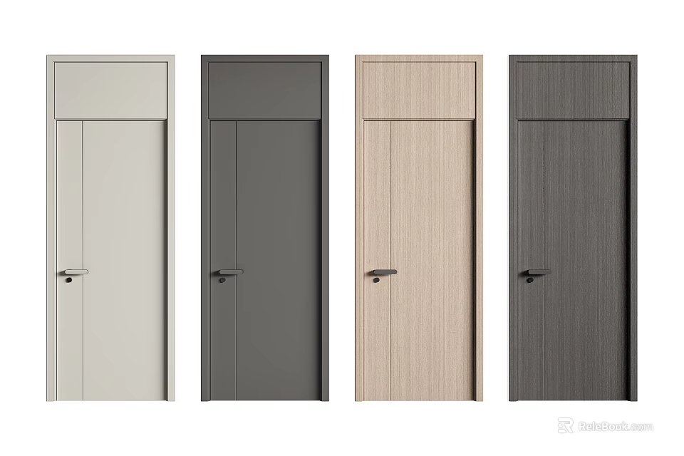 Modern Hinged Doors In Various Colors For Home Interior Design 3d model