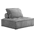 Modern Gray Fabric Lazy Sofa With Comfortable Cushion And Simple Design 3d model