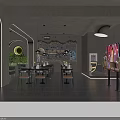 Modern Bar Interior Design With Stylish Lighting Fixtures Tables Chairs Bar Counter And Windows