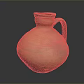 Handmade Terracotta Sculpture Carving With Round Body Textured Surface And Handle