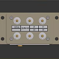 Modular Computer Interface Module with Gold Screws Red Button and Oberon Label 3d model