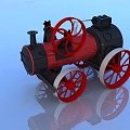 Retro train steam locomotive 3d model