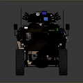 Military Armored Tank Featuring Camouflage Paint Blue Windows Large Wheels And Roof Weapon System