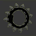 Black Ring Shaped Lifestyle Accessory With Silver Spikes And Metal Bolts