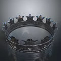 Crown Shaped Metal Home Decorative Accessory With Spiked Edges And Polished Surface