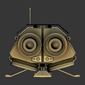 Futuristic Golden SciFi Vehicle 3D Model With Transparent Windows And Sleek Metallic Structure