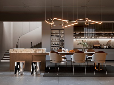 Modern Minotti Restaurant 3d model