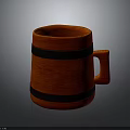 Stylish Red Mug With Black Stripes Decorative Daily Life Household Product