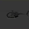 Sleek Black Helicopter With Rotors And Fuselage Design On Gray Background