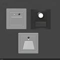 Modern Square Wall Lamps in White and Black on Gray Wall Design