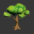 Lush 3D Styled Tree with Vibrant Green Leaves and Sturdy Brown Trunk