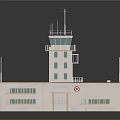 Modern Airport Control Tower With White Exterior Multiple Windows And Antenna On Top