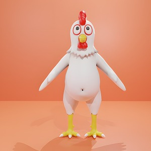 cartoon cock ip animal poultry pet 3d model