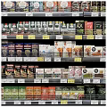 Retail Display Shelves With Multi Tiered Racks Stocked Various Assorted Products