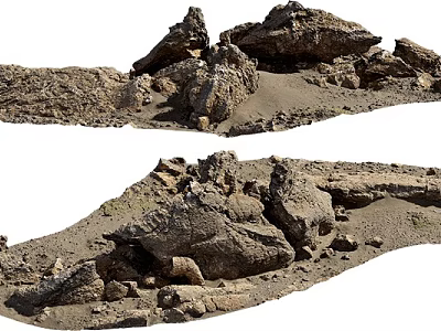 Natural Rockery Stones For Outdoor Garden Landscape Decoration With Stacked Structure And Textured Surface 3d model