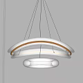 Modern Circular Chandelier With Gold Accent And Glass Shade For Interior Lighting