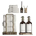 Essential Daily Washing Supplies With Soft Towels Hand Wash Lotion And Cotton Swab Holder