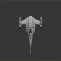 Futuristic Silver Sci Fi Spaceship With Sleek Design And Side Engines 3d model