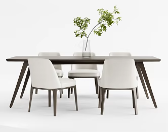 New Chinese Dining Table Chair Long Dining Table Chair 3d model