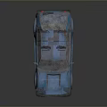 Blue Vintage Car Model With Rusty Body And Classic Design 3d model