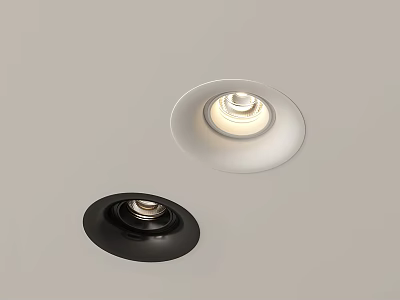 Modern Recessed Ceiling Downlights Spotlights Available in White and Black Colors 3d model