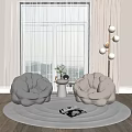 Modern Casual Sofa Combination Lazy Sofa 3d model