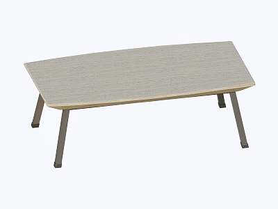 Modern Dining Table With Wooden Top And Metal Legs Simple Design 3d model
