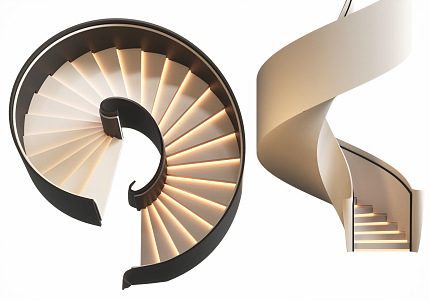 modern spiral staircase 3d model