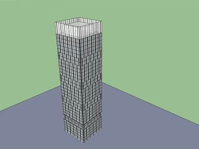 Modern Office Building Tall High Rise Structure With Glass Window Facade 3d model