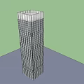 Modern Office Building Tall High Rise Structure With Glass Window Facade