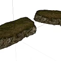 Moss Covered Stone Wood Pieces For Natural Garden Decor Elements 3d model