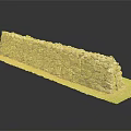Handmade Rustic Natural Stone Wall With Green Grass Base And Reflective Ground Surface