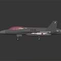 Grey Fighter Jet Model K-36 With Pink Nose And Wing Mounted Missiles