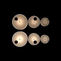 Modern Minimalist Pendant Light With Two Tiered Beige Fabric Shade
