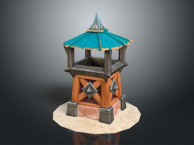 Tower defense sentry tower air defense watchtower observatory tower loft model