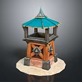 Tower defense sentry tower air defense watchtower observatory tower loft 3d model
