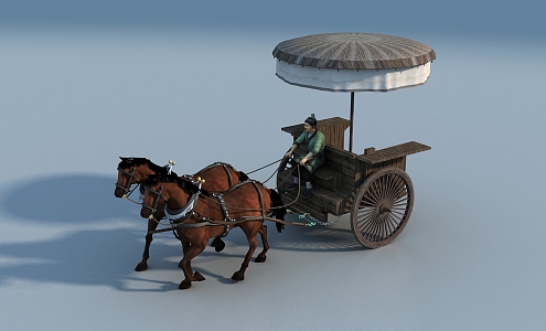 Chinese carriage ancient carriage 3d model