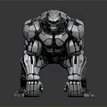 3D Rendered Silver Mechanical Gorilla Decorative Figurine With Metallic Texture And Crouching Posture