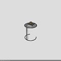 Modern Metal Side Table With Round Tray Top And Sturdy Stand For Living Room