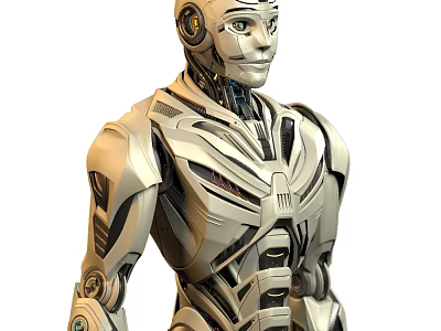 Futuristic Robot Character From Game And Movie With Metallic Body Intricate Mechanical Details 3d model