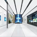 Modern Exhibition Hall Interior With Large Digital Screen Exhibition Panels And White Space