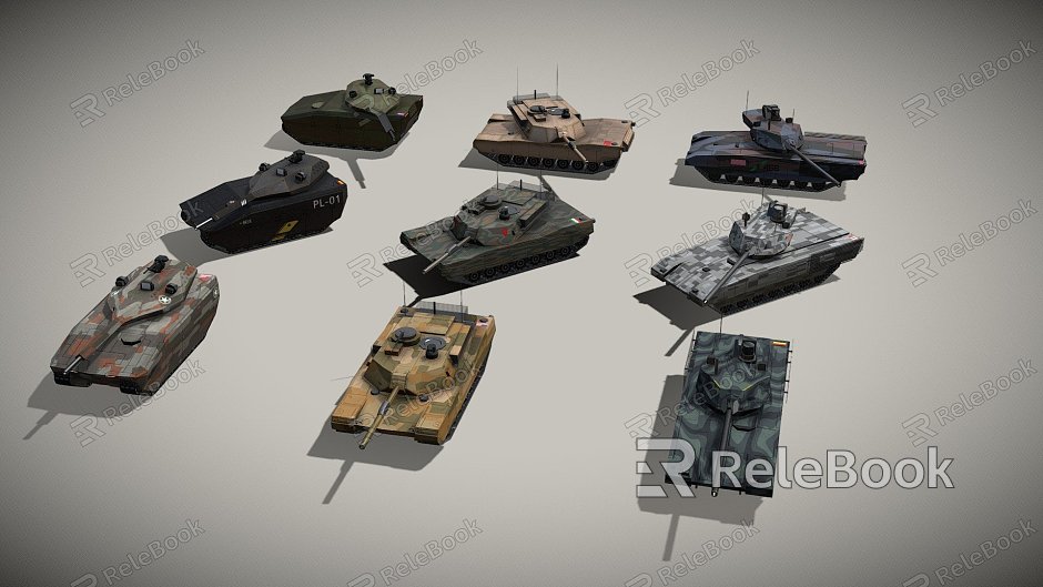 Weapons of modern tanks model